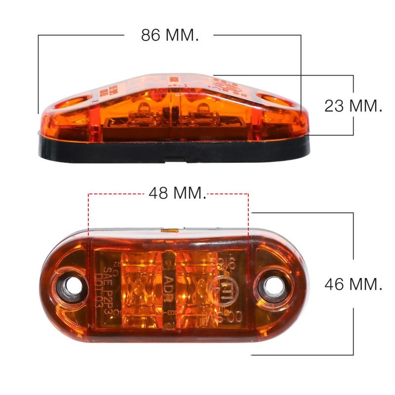 Double Face Amber Red LED Tuck Trailer Marker Turn Signal Light With C