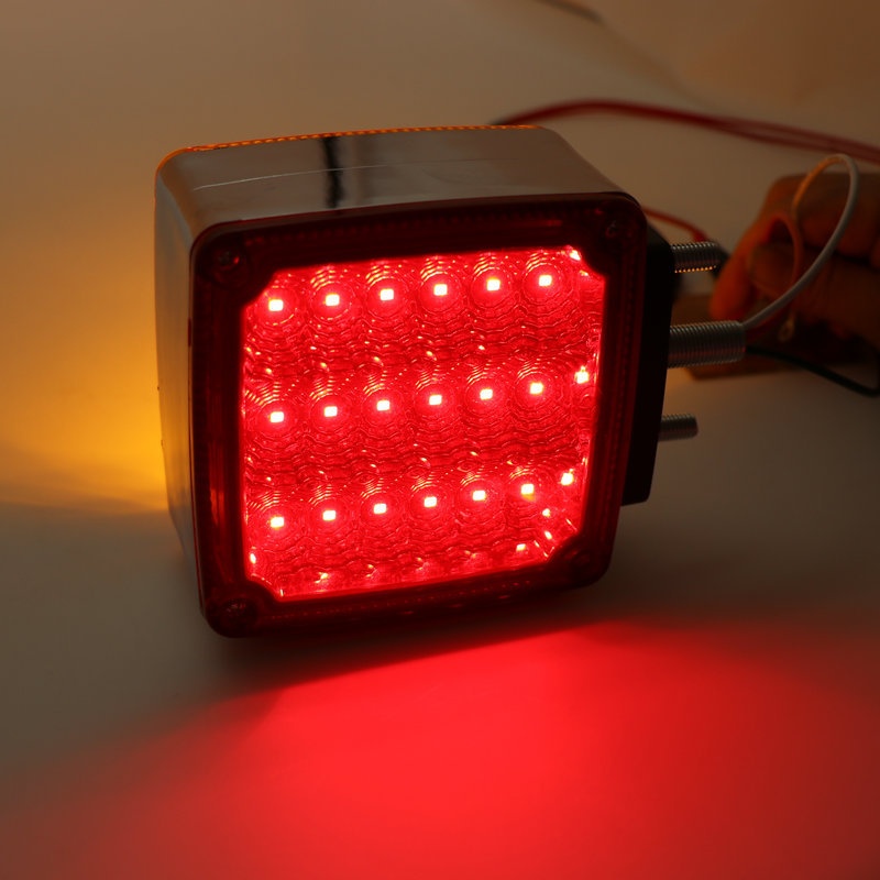 Qty 2 Red 4" Inch 12 LED Round Stop/Turn/Tail Truck Trailer Light Kits Pigtail E - Foto 9